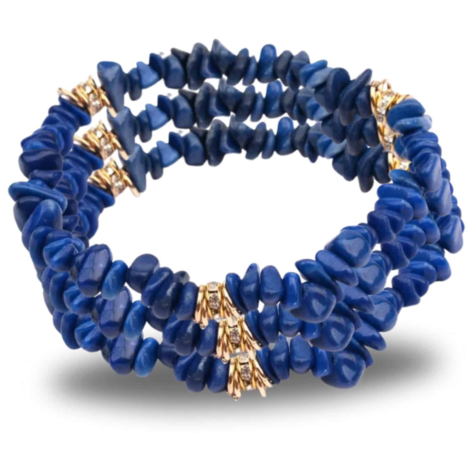 NAVY BLUE MARBLE LINK BRACELET WITH GOLD ACCENTS – brynn hudson